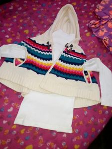 White With Colourful Poncho