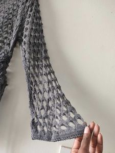 Knit Crochet Bell Sleeves Pullover/ Top