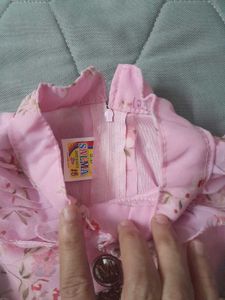 Baby Girl Frock With Belt &amp; Leggings