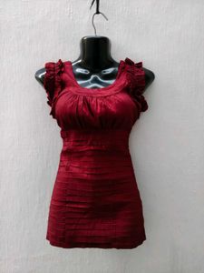 Burgundy Sleeveless Dress