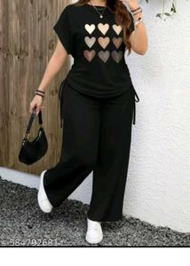 Heart Print Tee &amp; Pants Set