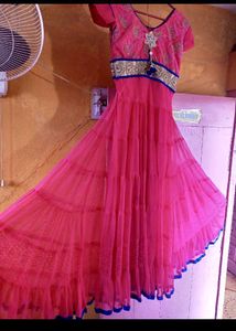 Elegant Pink Anarkali Gown