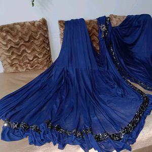 🛍️ Blue Ruffle Saree ⭐⭐⭐⭐⭐