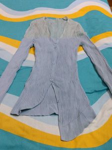 Light Blue Button-Down Top