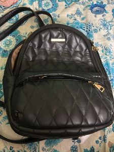 Black Quilted Small Backpack – Stylish & Compact