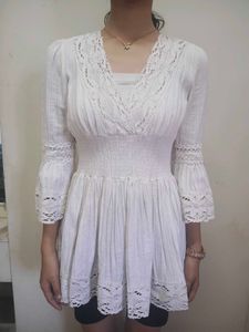 White Lace Detail Top