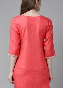Coral Embroidered Kurti