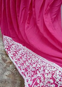 xxl pink embroided full length anarkali
