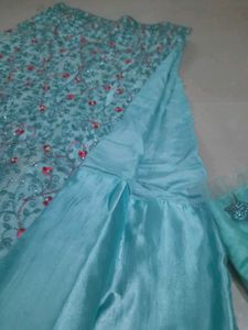 Blue Embroidered Lehenga