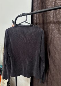 Elegant charcoal Long Sleeve Top