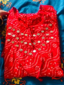 Red Printed Kurta
