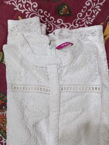 New Stunning White Lace Embroidery Dress