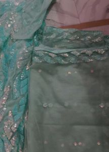 Beautiful A Line Frock With Sequins Work Dupatta