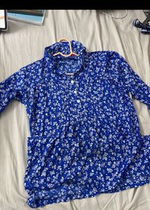 Blue Floral Print Shirt