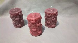 Heart Embossed Candles 1 piece