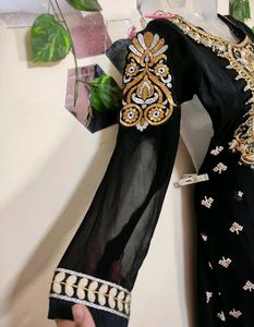 Black Anarkali with Churidar 🐈‍⬛🖤
