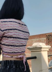 Urban Revivo Striped Knit Crop Top