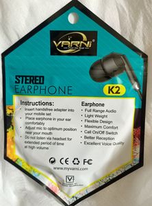 VARNI K2 High Quality Earphones . Stero Bass Earphones