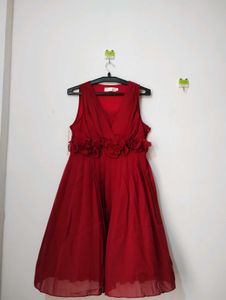 Maroon Ruffled Dress
