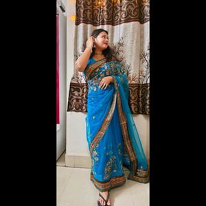 Elegant Blue Saree