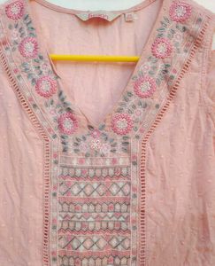 Pink Embroidered Maxi Dress