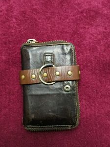 Vintage Leather Zip Wallet