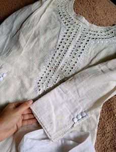 Mirror And Lace Work Kurta Set