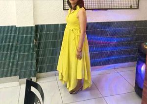 Yellow greenish Asymmetric Dress