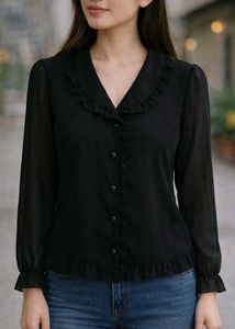 Black Ruffle Top *Clearance*