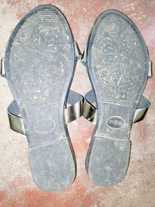 Chic Silver Strap Flats