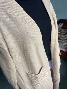 Long Beige Cardigan