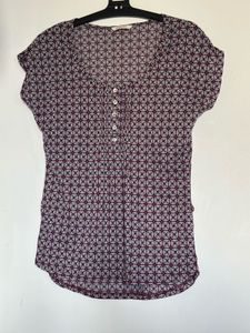 Patterned Button-Down Top