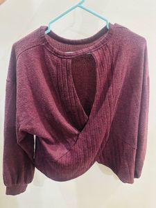 Burgundy Long Sleeve Top