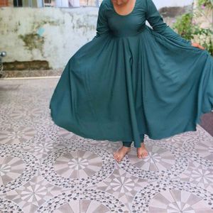 Elegant Green gown with churidar