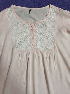 Baby Pink Lace Detail Top