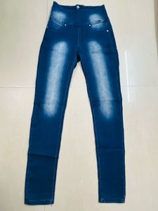 High-Waisted Blue Skinny Jeans – Stretch Denim