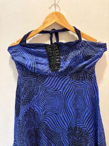 Blue Halter Mini Dress
