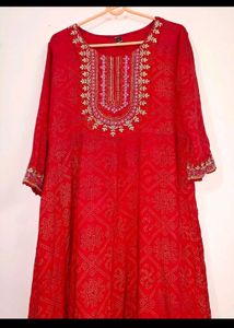 Rajasthani Red Anarkali Set