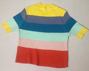 Striped Pastel Screcheble Top
