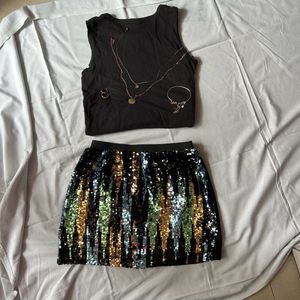 Sequin Mini Skirt