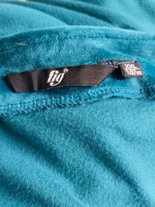 Plus Size Teal Velvet Top
