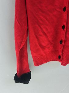 Red &amp; Black Cardigan Sweater