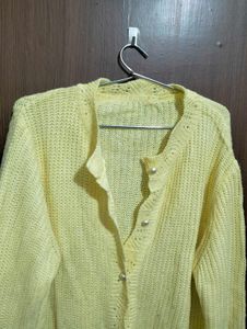 Cute Crochet Korean Yellow Sweater
