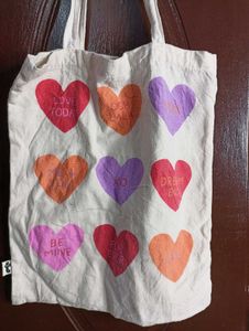 Heart Print Tote Bag