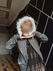 Gray Fur Hooded Jacket