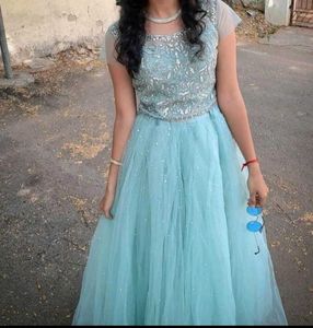 Aqua Blue Ethnic Gown