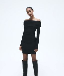 H&amp;M black off shoulder dress