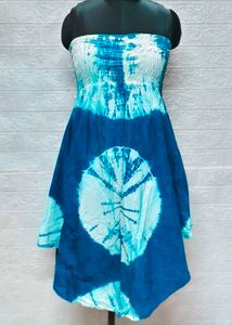 XL Size Dress Tie-Dye Sundress Plus Freebie Earing