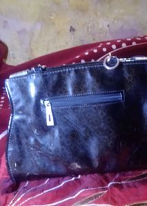 Black Handbag with Chain Detail