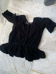 Black Velvet peplum Blouse